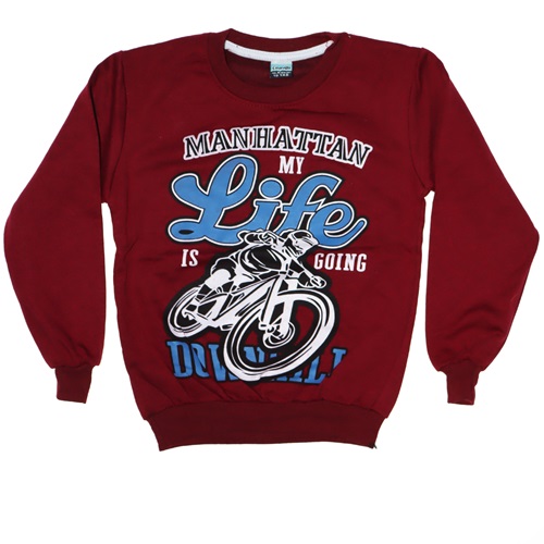 2701 Erkek Çocuk Life Desenli Sweatshirt 7-8-9-10 Yaş