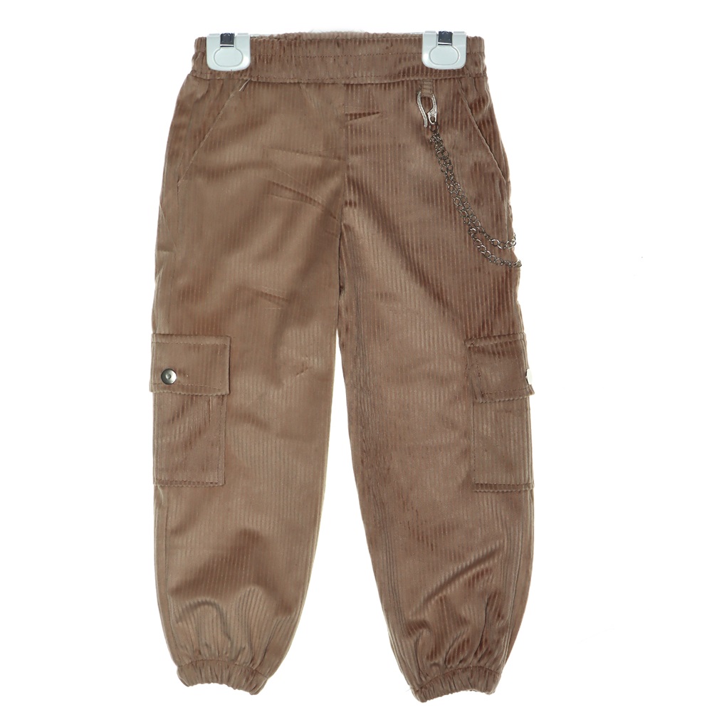 2222 Kız Çocuk Zincirli Kadife Pantolon 9-12 Yaş