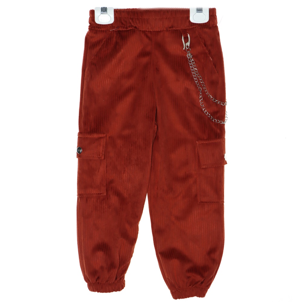 2222 Kız Çocuk Zincirli Kadife Pantolon 13-16 Yaş