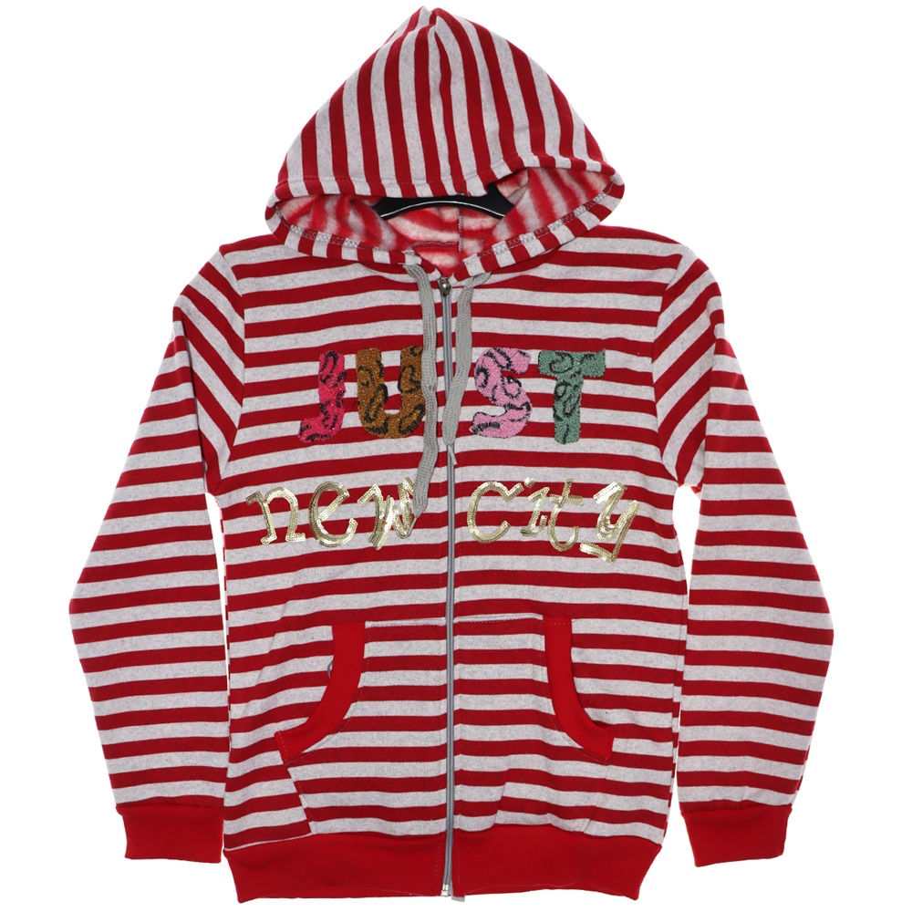 Kız Çocuk Fermuarlı Sweatshirt Palet Nakışlı 13-16 Yaş