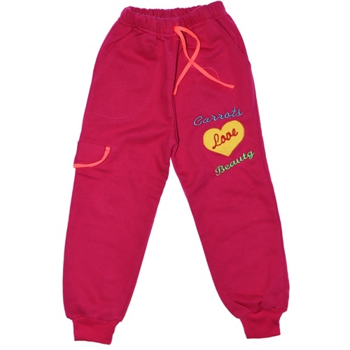 Kız Çocuk Kalp Nakışlı Üç İplik Pijama Altı 7-8-9-10 Yaş