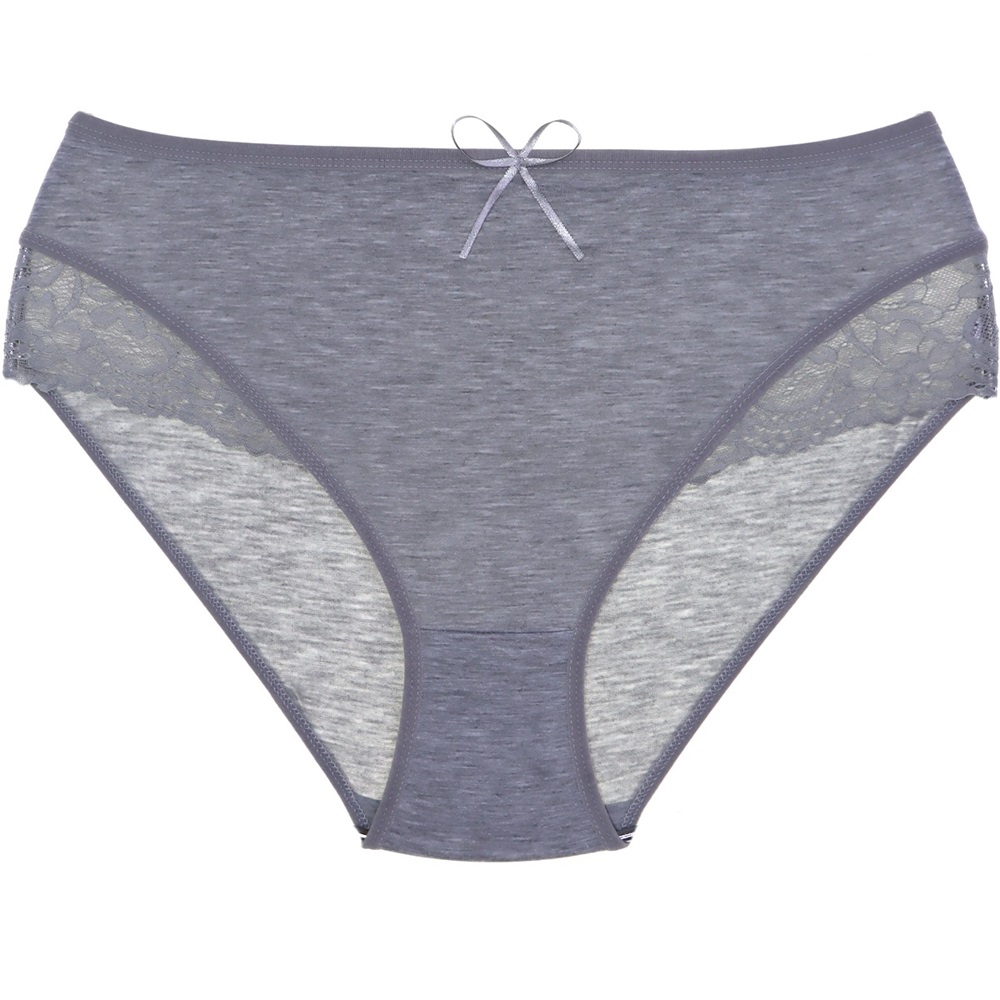 Rinna R-271 Bayan Ön Yan Bant Dantelli Bato - Gri - L