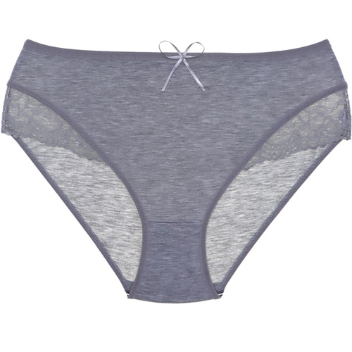 Rinna R-271 Bayan Ön Yan Bant Dantelli Bato - Gri - L