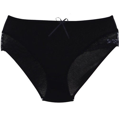 Rinna R-271 Bayan Ön Yan Bant Dantelli Bato - Siyah - L