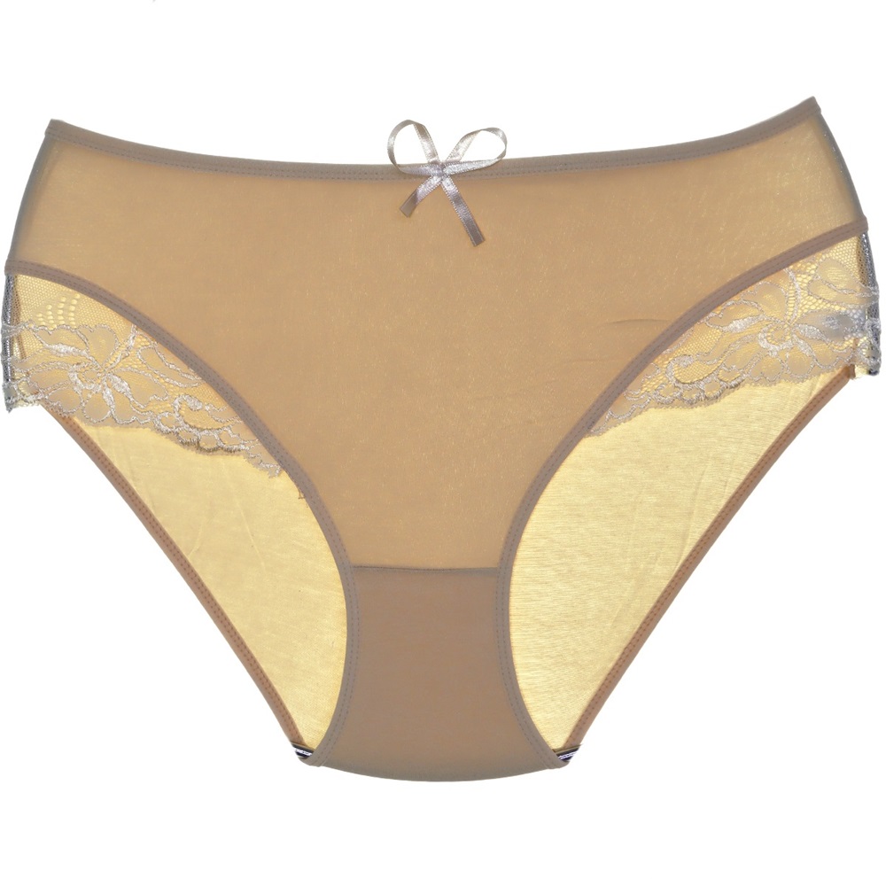 Rinna R-271 Bayan Ön Yan Bant Dantelli Bato - Ten - L