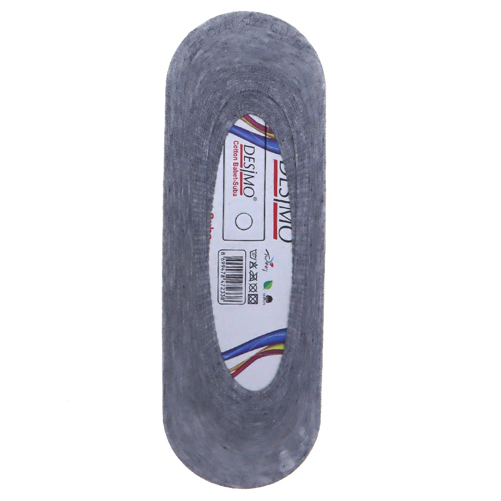 Desimo Bayan Düz Suba Babet Çorap - Gri - PAKET İÇİ TEK RENK