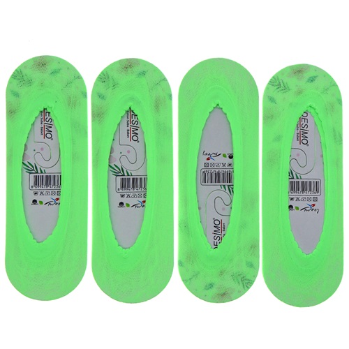 Desimo Bayan Düz Suba Babet Çorap - Yeşil - PAKET İÇİ TEK RENK