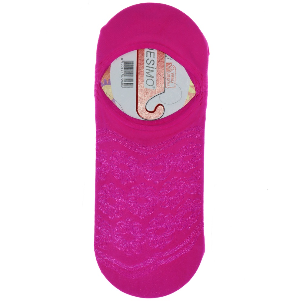 Desimo Bayan Jakarlı Babet Çorap - Pembe - PAKET İÇİ TEK RENK