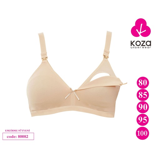 Koza 80082 Bayan Pamuk Emzirme Sütyen - Beyaz - 90