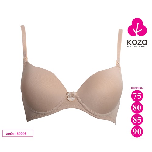Koza Soft 80008 Bayan Düz Kulaklı Alttan Destekli Sütyen - P.Yeşili - 75-80-85-90
