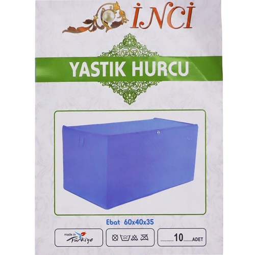 İnci Düz Fermuarlu Yastık Hurcu Ebatı 60 x 40 x 35 Cm