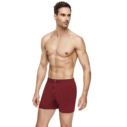 1101 Erkek Havlu Bel Düz Boxer - Bordo - M