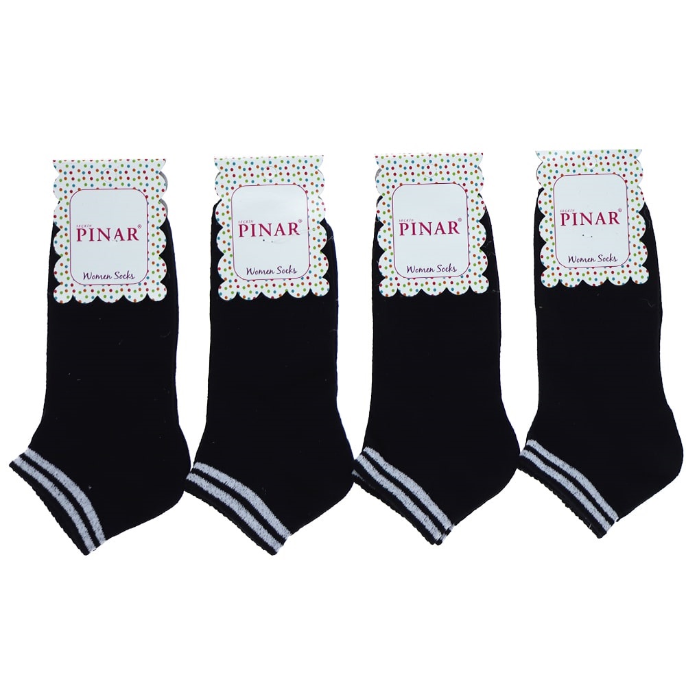 Pınar 0081 Bayan Likralı Mevsimlik Patik Çorap - Siyah