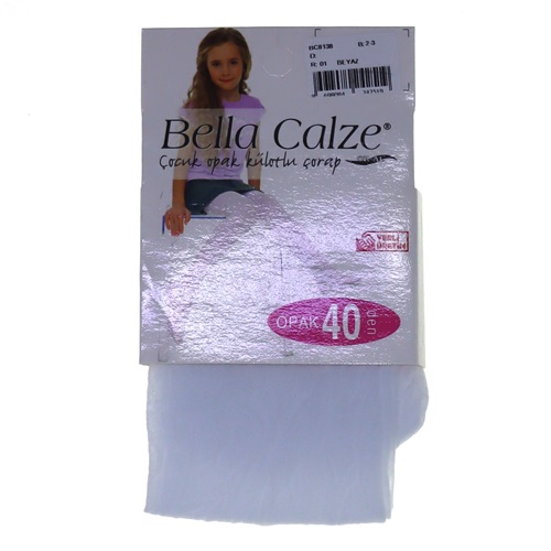 Bella Calze 8138 Kız Çocuk Opak 40 Den Düz Külotlu Çorap - Siyah - 4-5 YAŞ