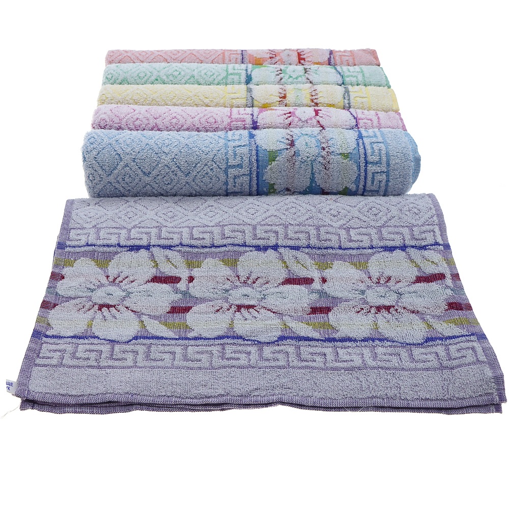 Ekli Jakarlı 1800gr Goncalı Papatyalı Renkli El Yüz Havlusu 50x90