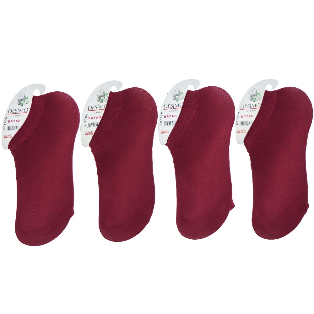 Desimo 2086 Bayan Mikrofiber Sneakers Babet Çorap - Bordo