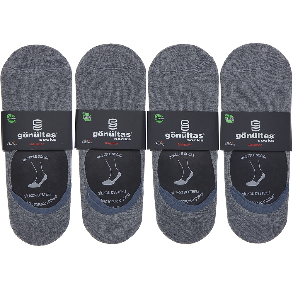 Gönültaş 6106 Erkek Bambu Dikişsiz Silikon Kaymaz Babet Çorap