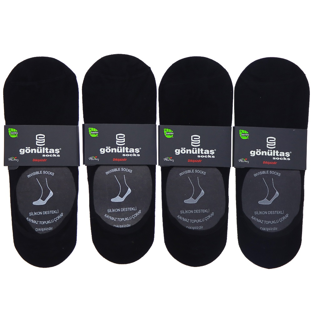Gönültaş 6106 Erkek Bambu Dikişsiz Silikon Kaymaz Babet Çorap