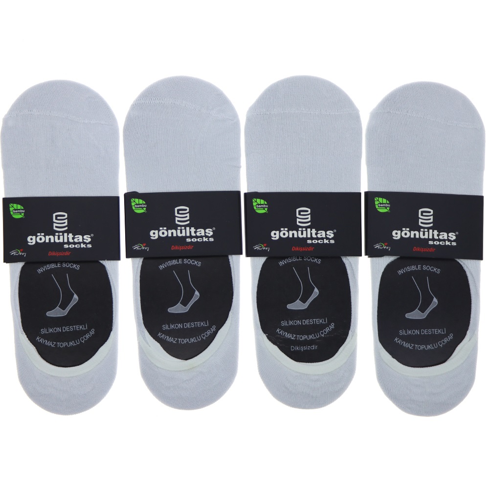 Gönültaş 6106 Erkek Bambu Dikişsiz Silikon Kaymaz Babet Çorap
