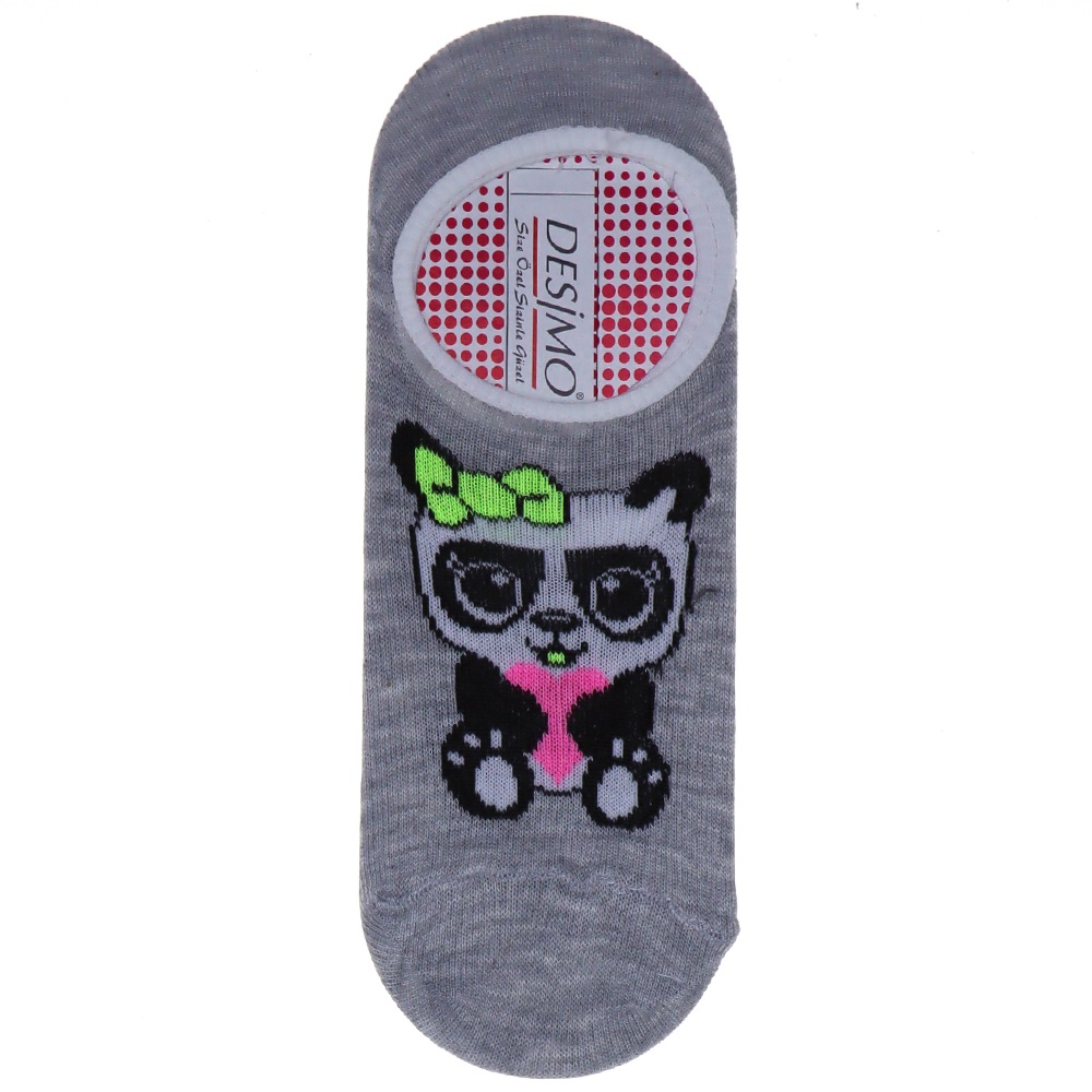 Desimo 2338 Bayan Desenli Likralı Babet Çorap - Gri