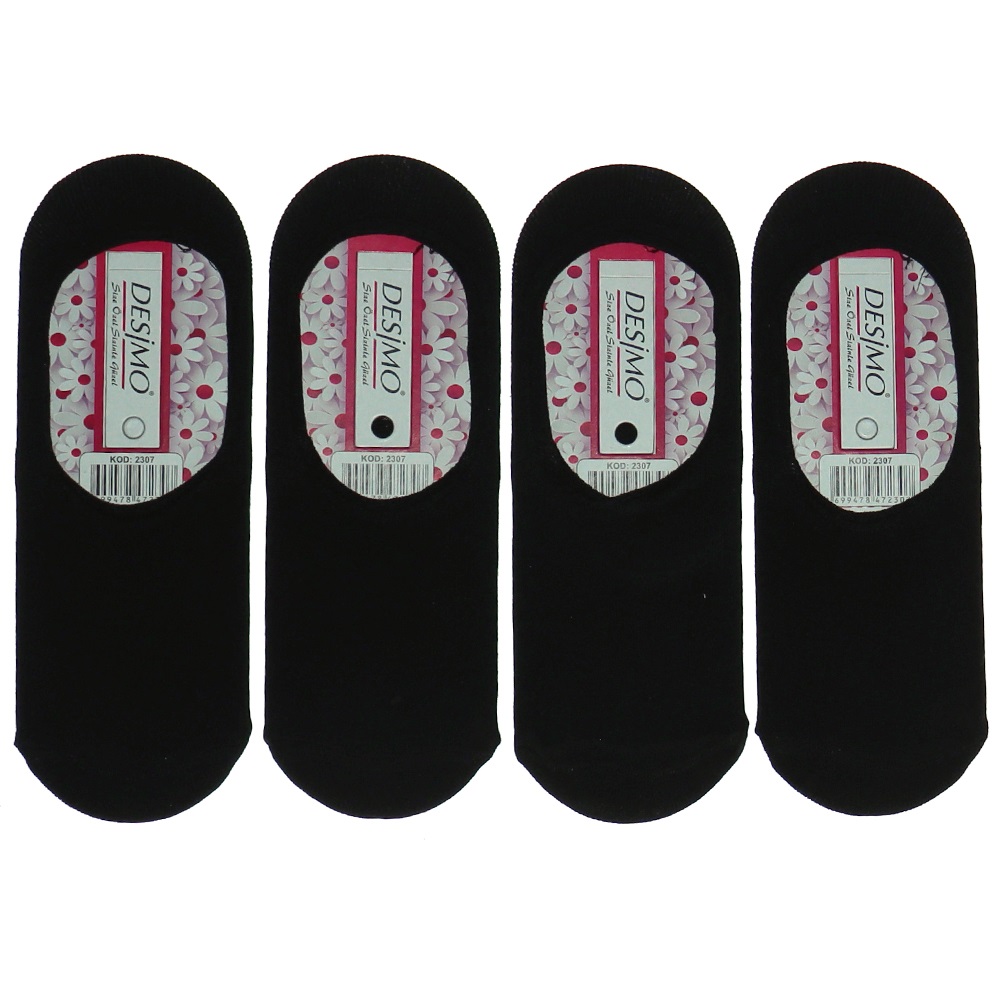 Desimo 2338 Bayan Desenli Likralı Babet Çorap - Siyah