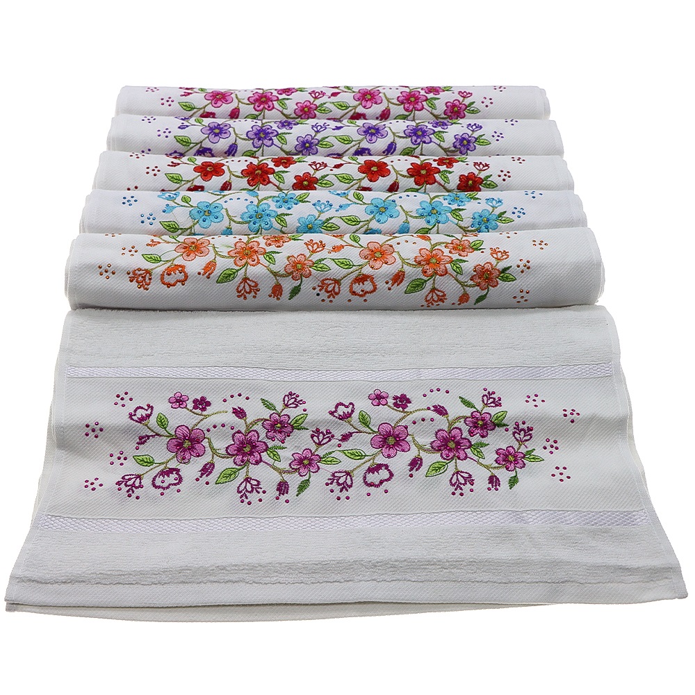 Goncagül Nakışlı Taşlı El Yüz Havlusu 50 x 90 cm