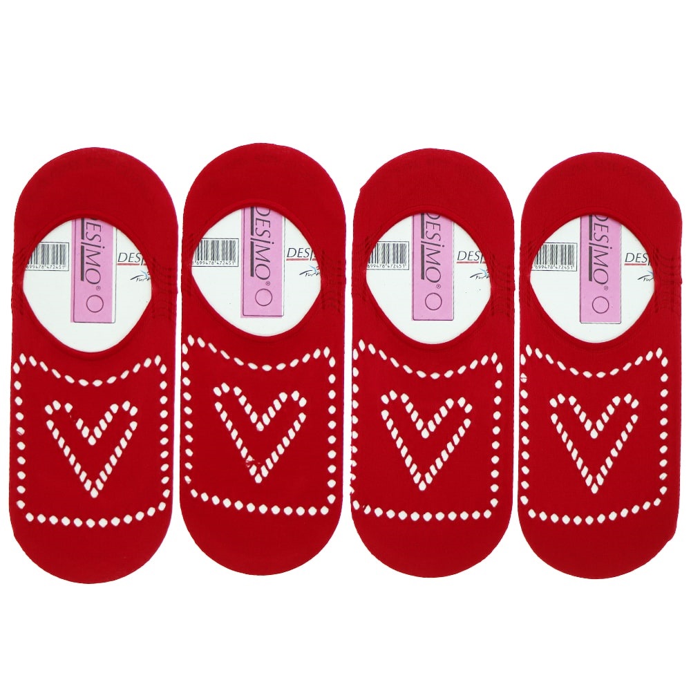 Desimo Bayan Mikro Fileli Babet Çorap - Kırmızı - PAKET İÇİ TEK RENK