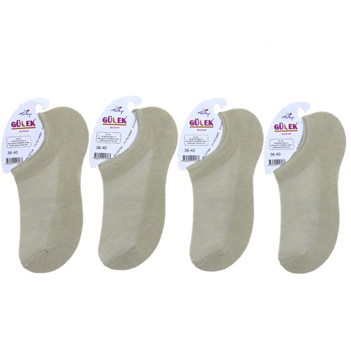 Gülek Bayan Sade Sneakers Babet Çorap - Bej