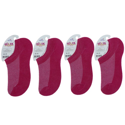 Gülek Bayan Sade Sneakers Babet Çorap - Fuşya