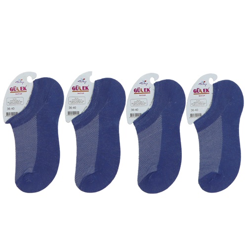 Gülek Bayan Sade Sneakers Babet Çorap - Mavi