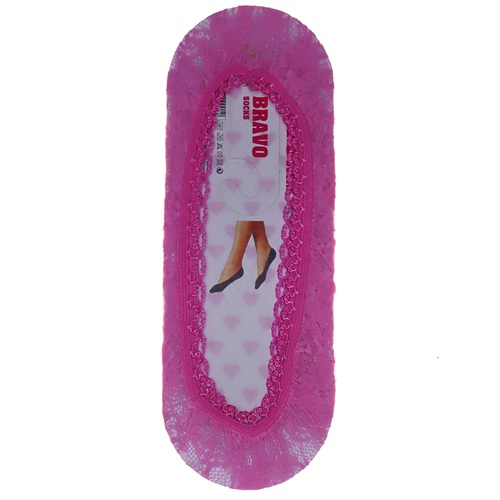 Brawo 0012 Dantelli Bayan Babet Çorap - Pembe