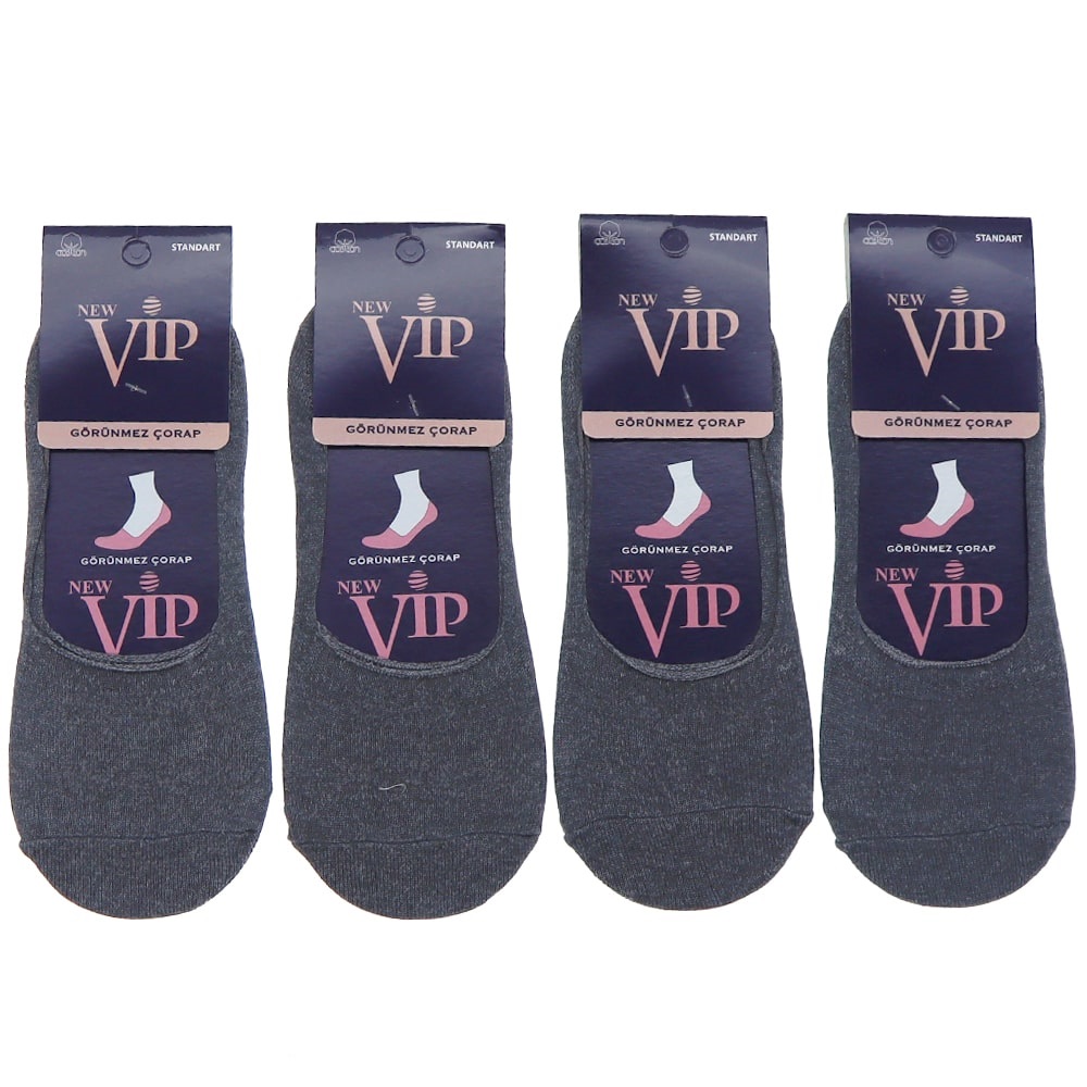 Vip 311 Bayan Likralı Görünmez Uzun Babet Çorap - Füme