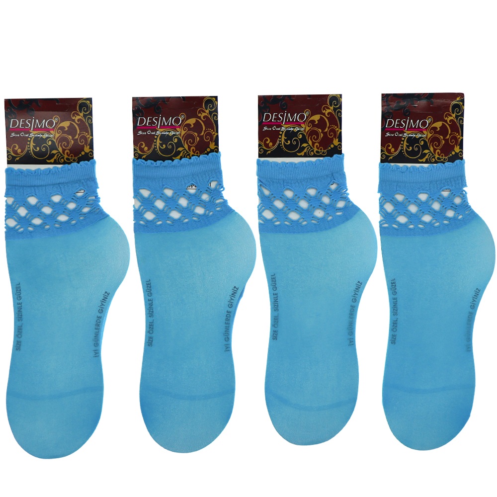 Desimo Bayan Yarım File Soket Çorap - Turkuaz