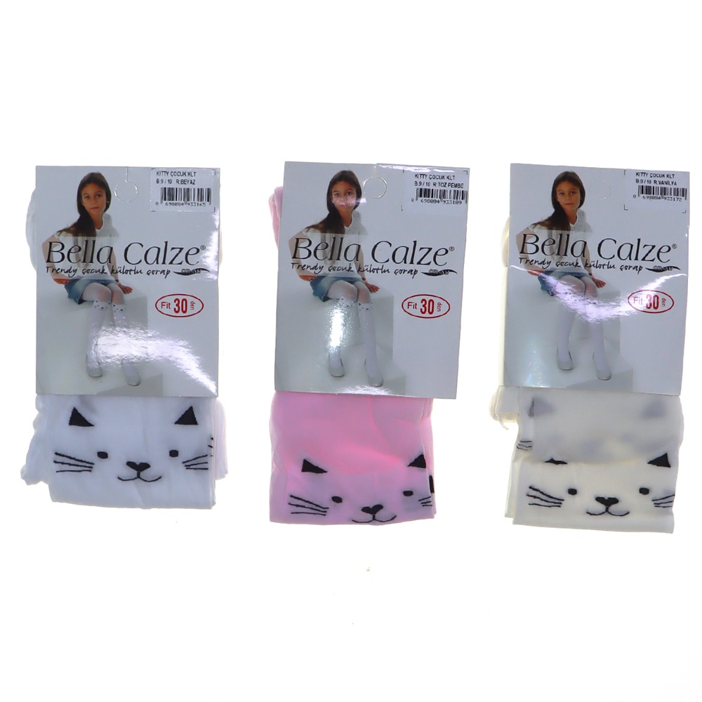 Bella Calze 8169 Kız Çocuk 30 Denye Desenli Simli Külotlu Çorap