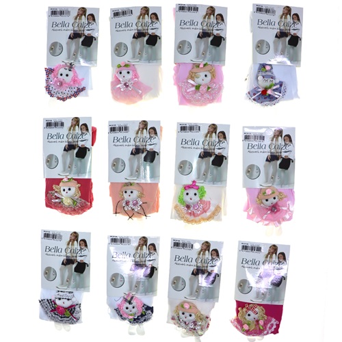 Bella Calze 8146 Kız Çocuk Mikro 50 Den Aksesuarlı Külotlu Çorap - Karışık Renk - 6-8 YAŞ