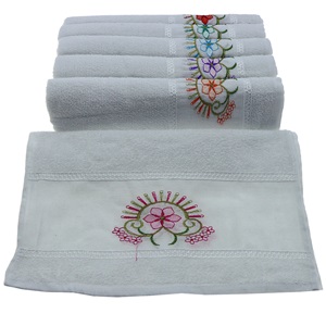 Cangül 40x80 Oluklu Nakışlı El Yüz Havlusu