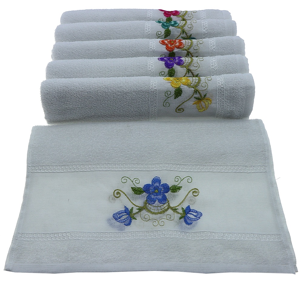 Cangül 40x80 Oluklu Nakışlı El Yüz Havlusu