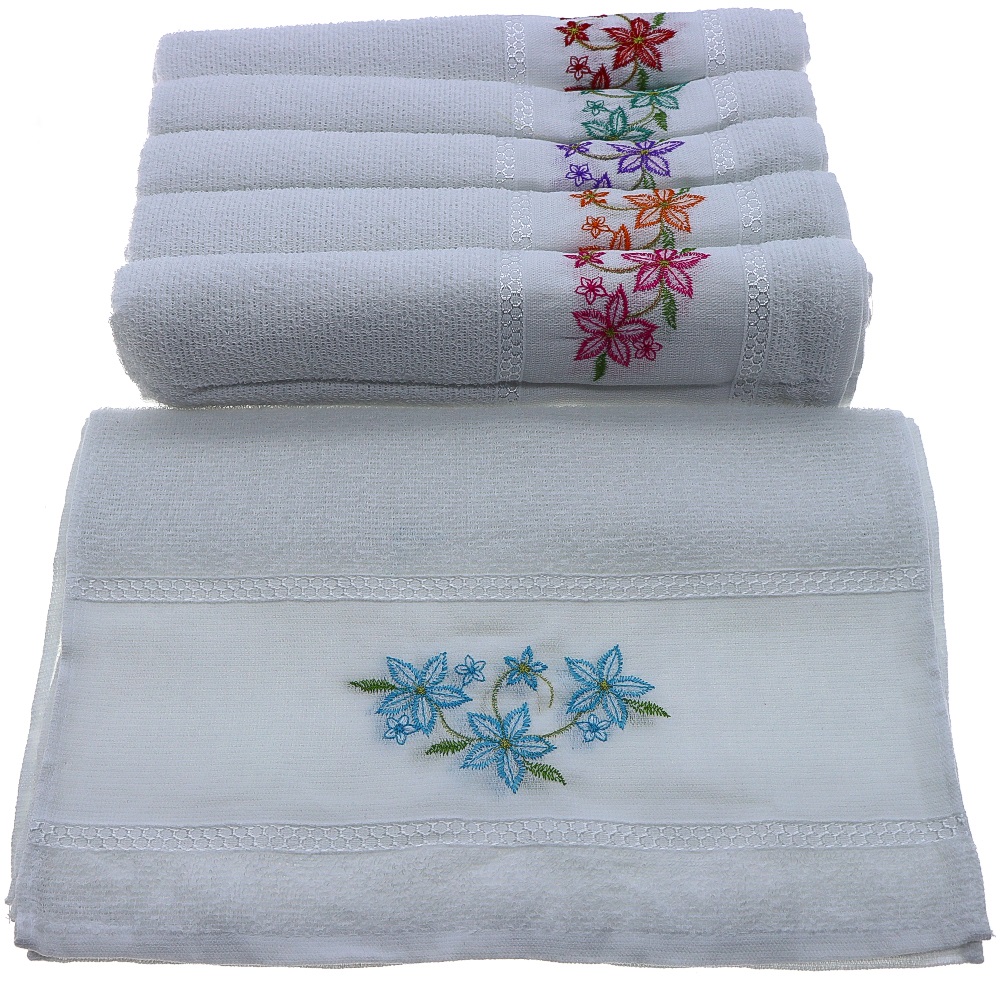 Cangül 40x80 Oluklu Nakışlı El Yüz Havlusu