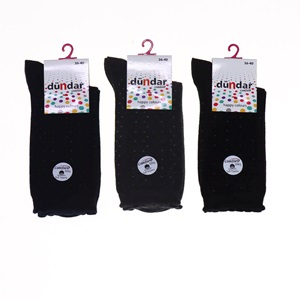 Dündar 5589 Bayan Desenli Comfort Dikişsiz Likralı Soket Çorap - Karışık Renk - KOYU RENK