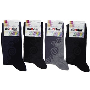 Dündar 5589 Bayan Desenli Comfort Dikişsiz Likralı Soket Çorap - Beyaz - PAKET İÇİ TEK RENK