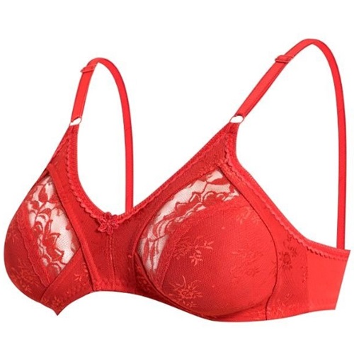 Ebru 1006 Bayan Battal Toparlayıcı Lez Ara Dantel Sütyen - Kırmızı