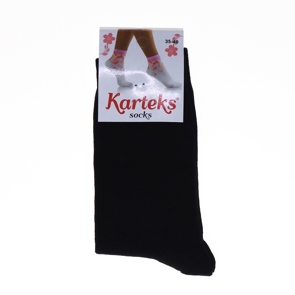 Karteks Bayan Düz Likralı Soket Çorap