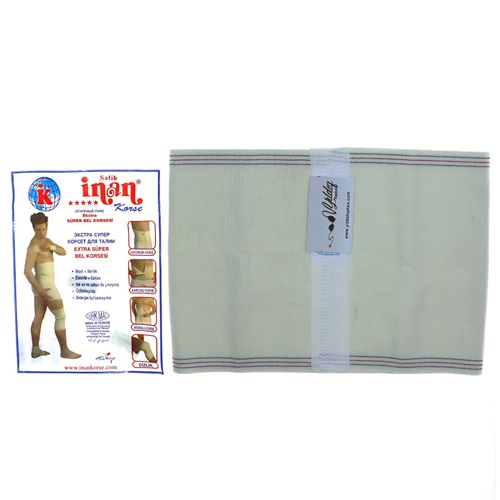 İnan 3 Erkek Tosyalı Geçmeli Giymeli Bel Korsesi - Krem - 6