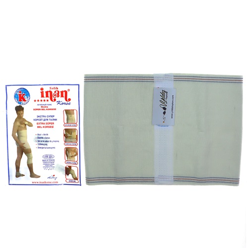 İnan 3 Erkek Tosyalı Geçmeli Giymeli Bel Korsesi - Krem - 7