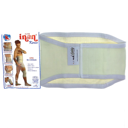 İnan 43 Erkek Tosyalı Ortopedik Cırtlı Bel Korsesi - Krem - 4