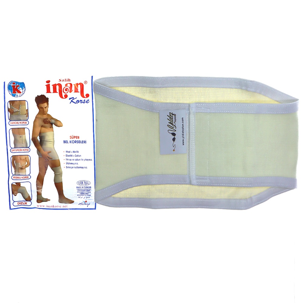 İnan 43 Erkek Tosyalı Ortopedik Cırtlı Bel Korsesi - Krem - 7