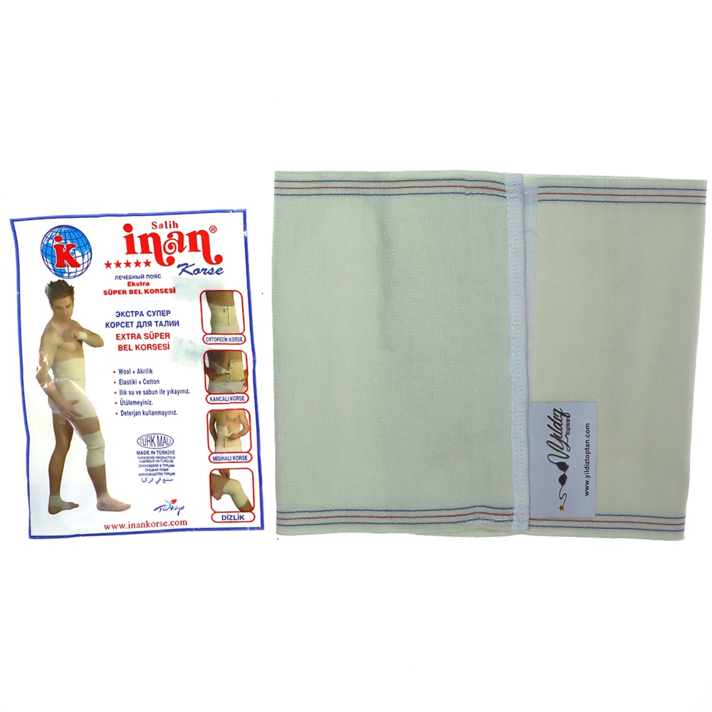İnan 4 Erkek Tosyalı Cırtlı Bel Korsesi - Krem - 4