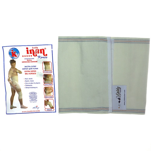 İnan 4 Erkek Tosyalı Cırtlı Bel Korsesi - Krem - 6