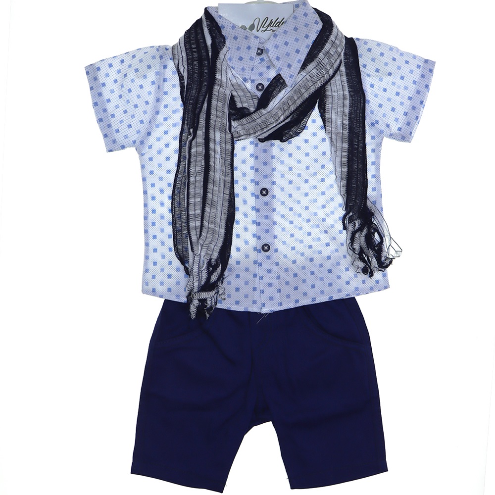 9012 Gömlekli Keten Erkek Çocuk 2li Takım 1-3 Yaş