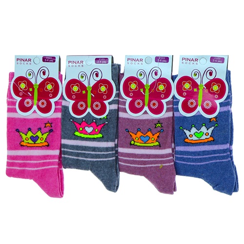 Pınar 0012 Kız Çocuk Mevsimlik Likralı Soket Çorap